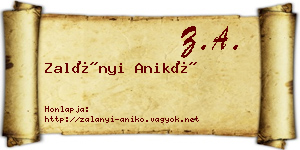 Zalányi Anikó névjegykártya